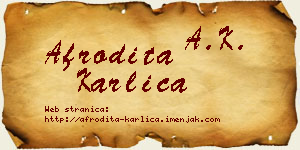 Afrodita Karlica vizit kartica